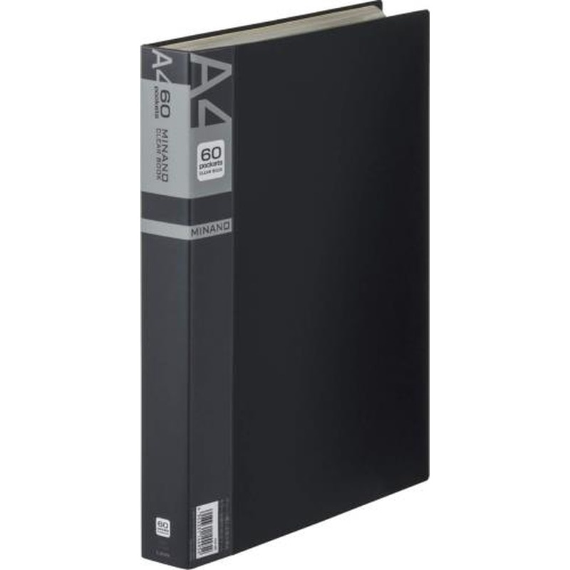 エスコ EA762CC-77 A4/S型クリアーブック(60枚/黒) 1個(ご注文単位1個)【直送品】
