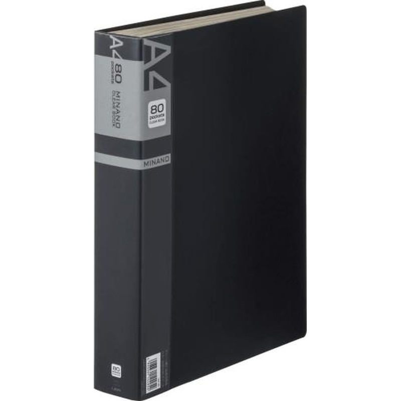 エスコ EA762CC-78 A4/S型クリアーブック(80枚/黒) 1個(ご注文単位1個)【直送品】