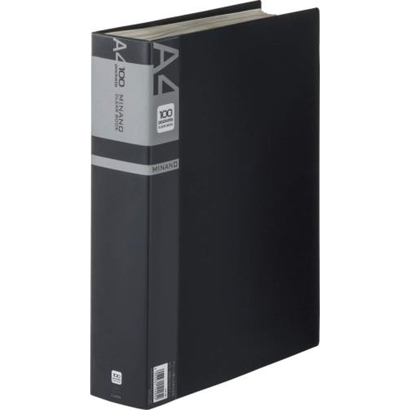 エスコ EA762CC-79 A4/S型クリアーブック(100枚/黒) 1個(ご注文単位1個)【直送品】