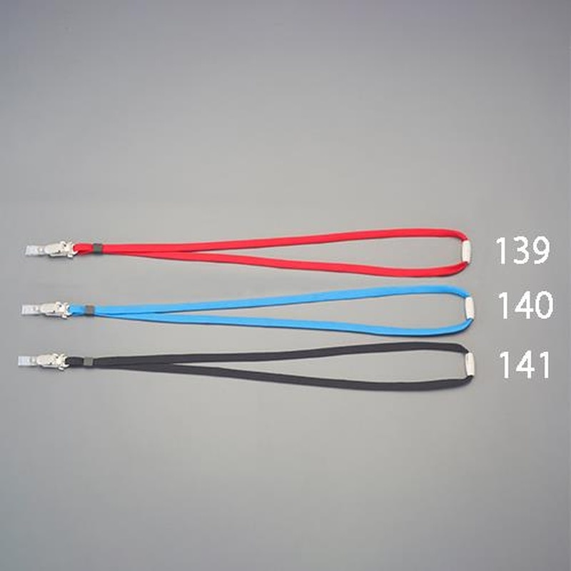 エスコ EA956VA-140 100cm着脱機構付名札ストラップ(青) 1個（ご注文単位1個）【直送品】