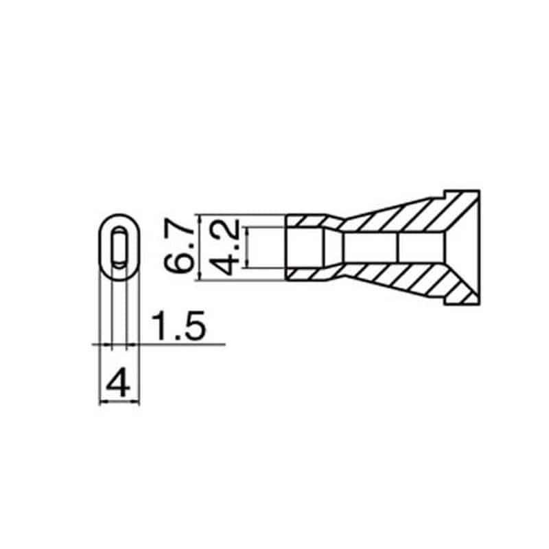 エスコ EA323MA-38 φ4.2/φ6.7mm交換ノズル(EA323MA-2用) 1個(ご注文単位1個)【直送品】