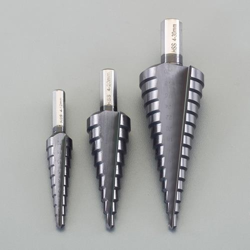 エスコ EA825SB-120 3本組ステップドリル(HSS・TiALN) 1個(ご注文単位1個)【直送品】