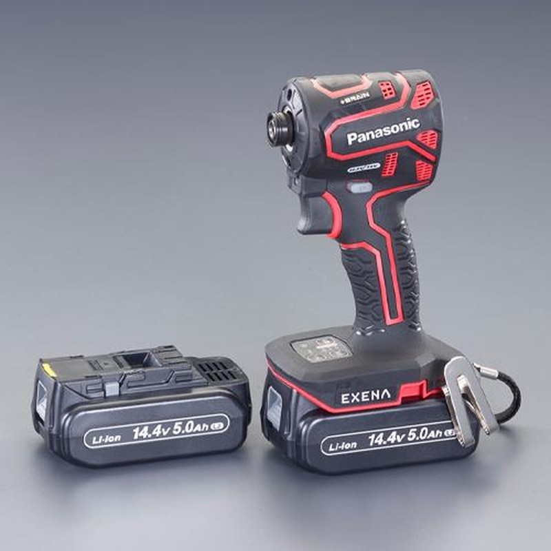 エスコ EA813PA-5 DC14.4V/5.0Ahインパクトドライバー(赤/充電式) 1個(ご注文単位1個)【直送品】