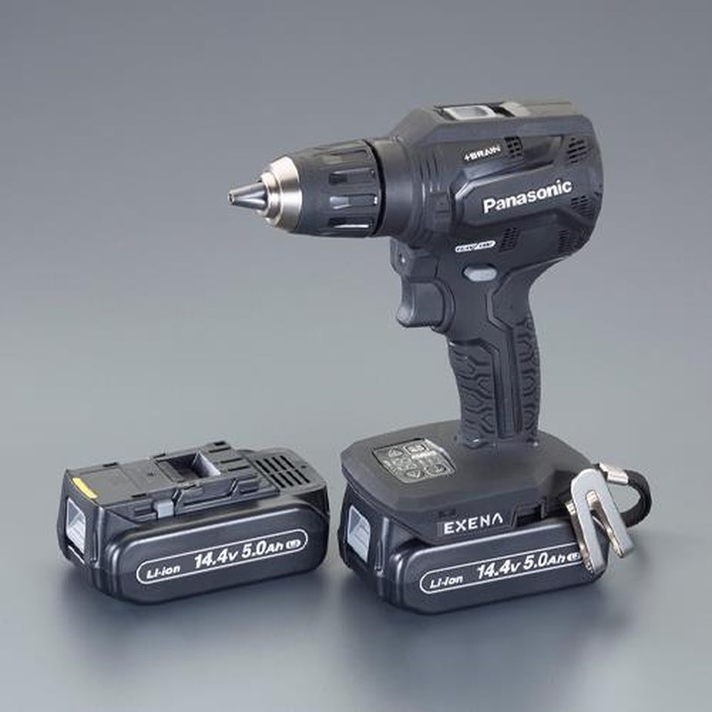 エスコ EA813PB-8 DC14.4V/5.0Ahドライバードリル(黒/充電式) 1個(ご注文単位1個)【直送品】