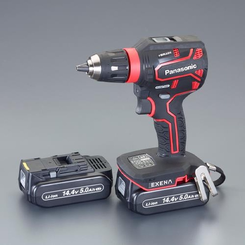 エスコ EA813PB-9 DC14.4V/5.0Ahドライバードリル(赤/充電式) 1個(ご注文単位1個)【直送品】