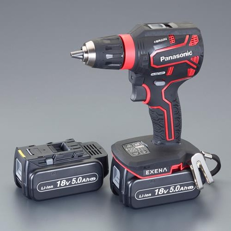 エスコ EA813PB-37 DC18.0V/5.0Ahドライバードリル(赤/充電式) 1個(ご注文単位1個)【直送品】