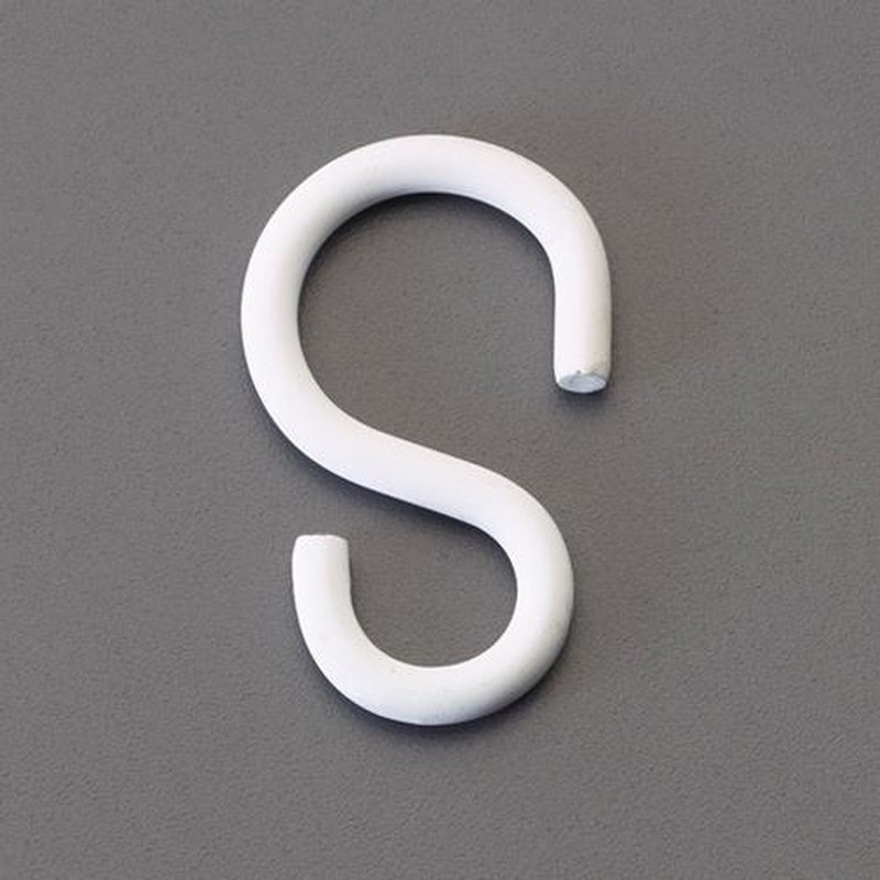 エスコ EA638E-23 36x3.0mmSフック(マットホワイト焼付塗装/3個) 1個（ご注文単位1個）【直送品】