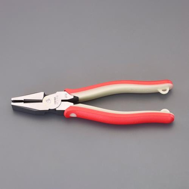 エスコ EA534FD-220 220mm電工ペンチ(砲金構造/蓄光ハンドル) 1個(ご注文単位1個)【直送品】