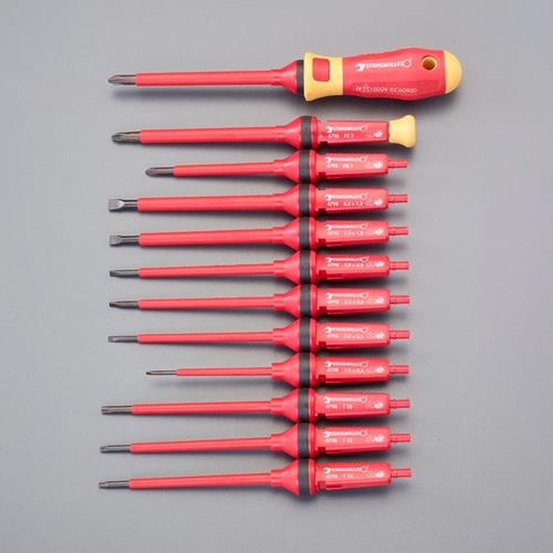 エスコ EA557SV-50 12本組絶縁ドライバー(差換え式) 1個（ご注文単位1個）【直送品】