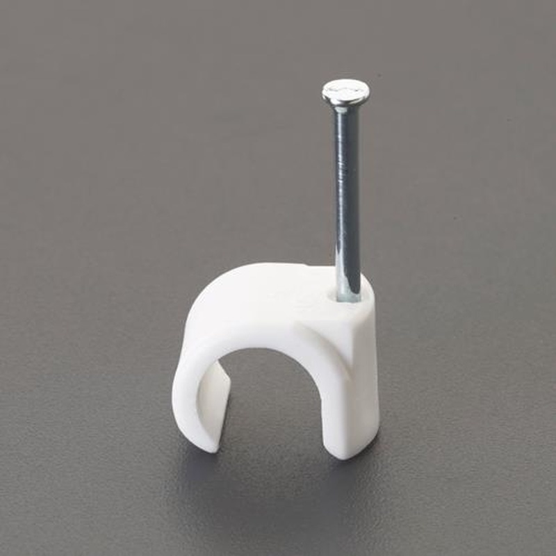 エスコ EA947EB-8 8-12mm丸型ケーブルクリップ(白/100個) 1個(ご注文単位1個)【直送品】