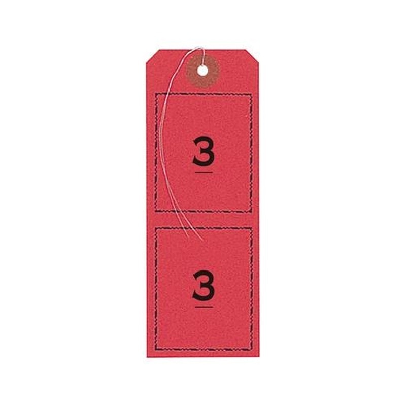 エスコ EA475HL-13 47x130mm連番タグ(赤/100枚) 1個(ご注文単位1個)【直送品】