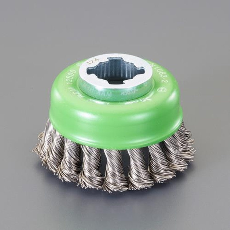 エスコ EA809YX-52 75mm/X-LOCKワイヤーブラシ(カップ型/ステンレス製/ツイスト 1個（ご注文単位1個）【直送品】