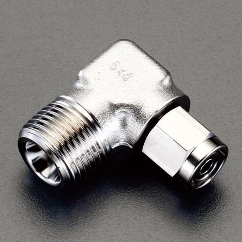 エスコ EA425FB-81A R1/8”x8mmユニオン(エルボ/ステンレス製) 1個(ご注文単位1個)【直送品】