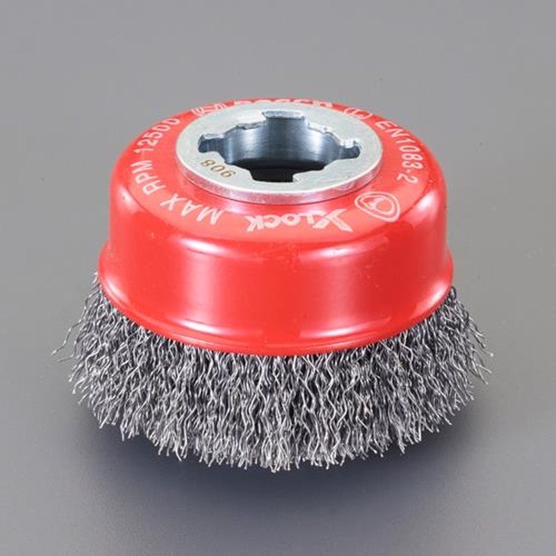 エスコ EA809YX-62 75mm/X-LOCKワイヤーブラシ(カップ型/スチール製) 1個（ご注文単位1個）【直送品】