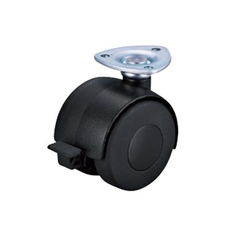 エスコ EA986PB-60 60mmキャスター(ツインホイール・ブレーキ付) 1個(ご注文単位1個)【直送品】