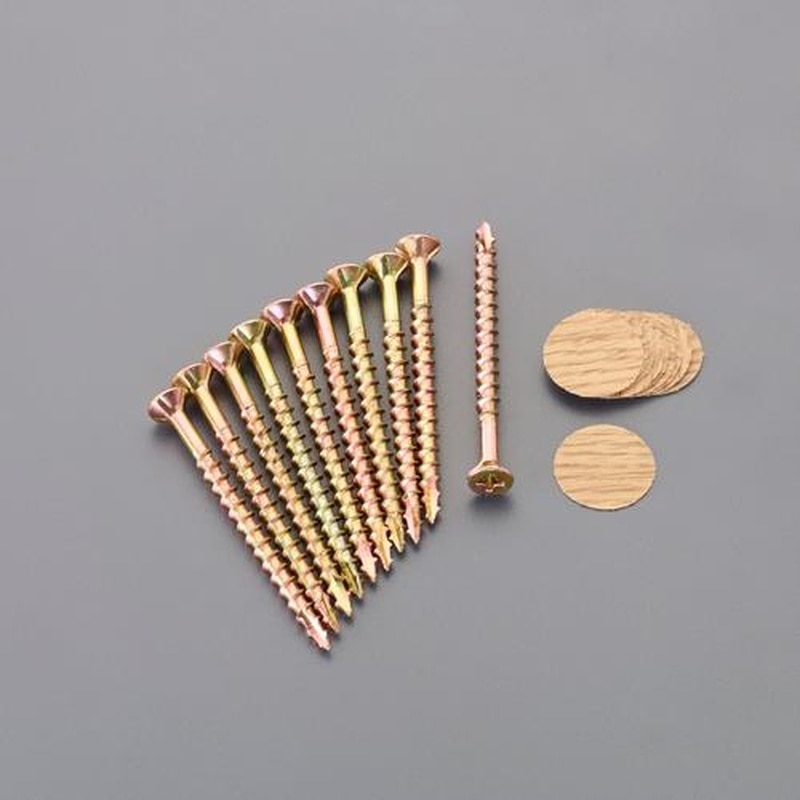 エスコ EA949FA-11 3.8x57mm化粧シール付ビスセット(ナチュラル/10本) 1個(ご注文単位1個)【直送品】