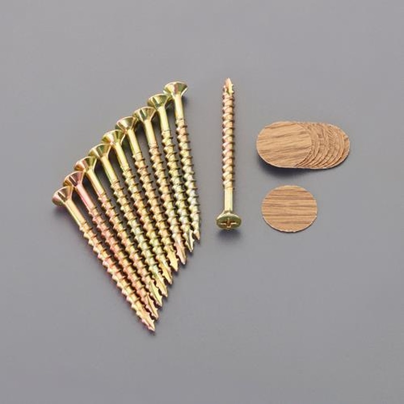 エスコ EA949FA-12 3.8x57mm化粧シール付ビスセット(オーク/10本) 1個(ご注文単位1個)【直送品】