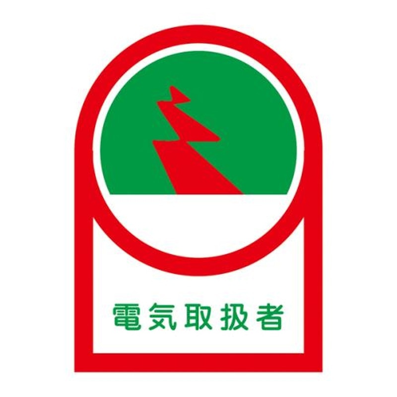 エスコ EA983AN-6B 35x25mmヘルメットステッカー(電気取扱者/10枚) 1個（ご注文単位1個）【直送品】