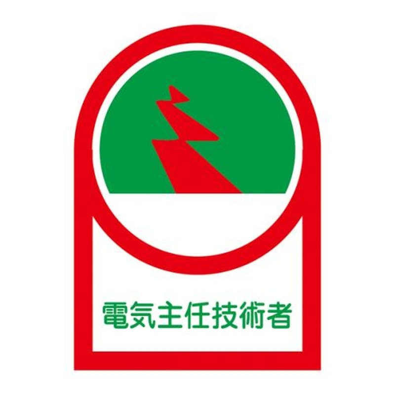 エスコ EA983AN-8B 35x25mmヘルメットステッカー(電気主任技術者/10枚) 1個（ご注文単位1個）【直送品】