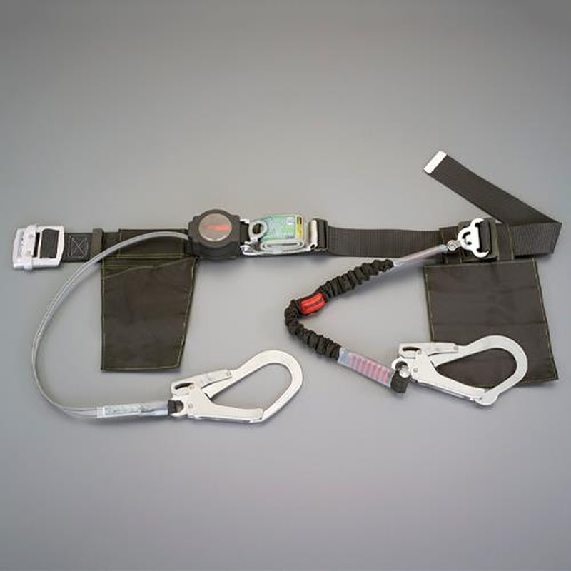エスコ EA998FR-181 墜落制止用器具(胴ベルト/伸縮+巻取式2丁掛け 1個(ご注文単位1個)【直送品】