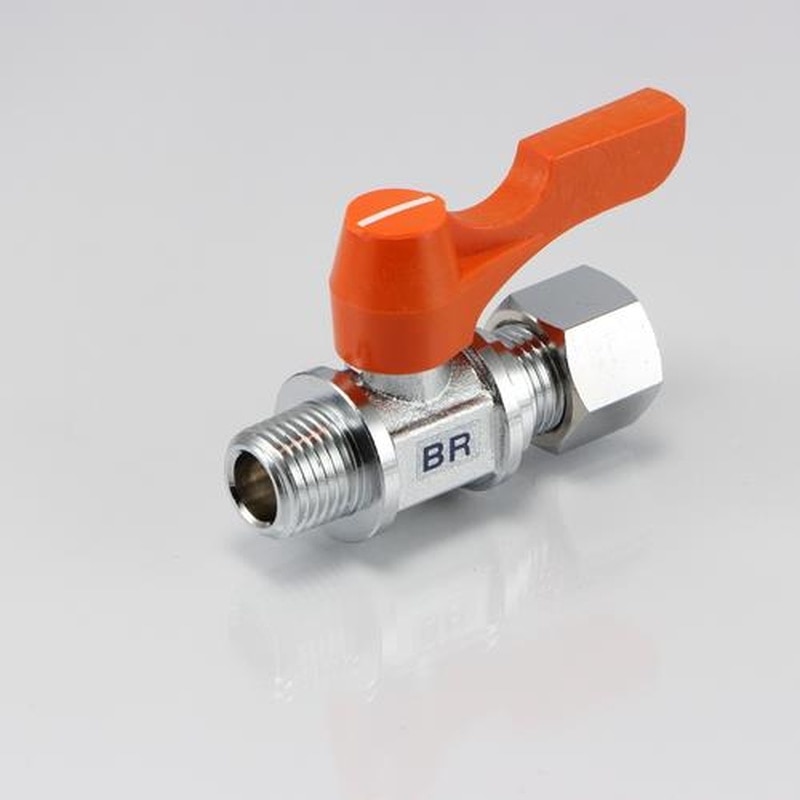 エスコ EA425BR-34 R3/8”x10.0mmミニボールバルブ 1個(ご注文単位1個)【直送品】