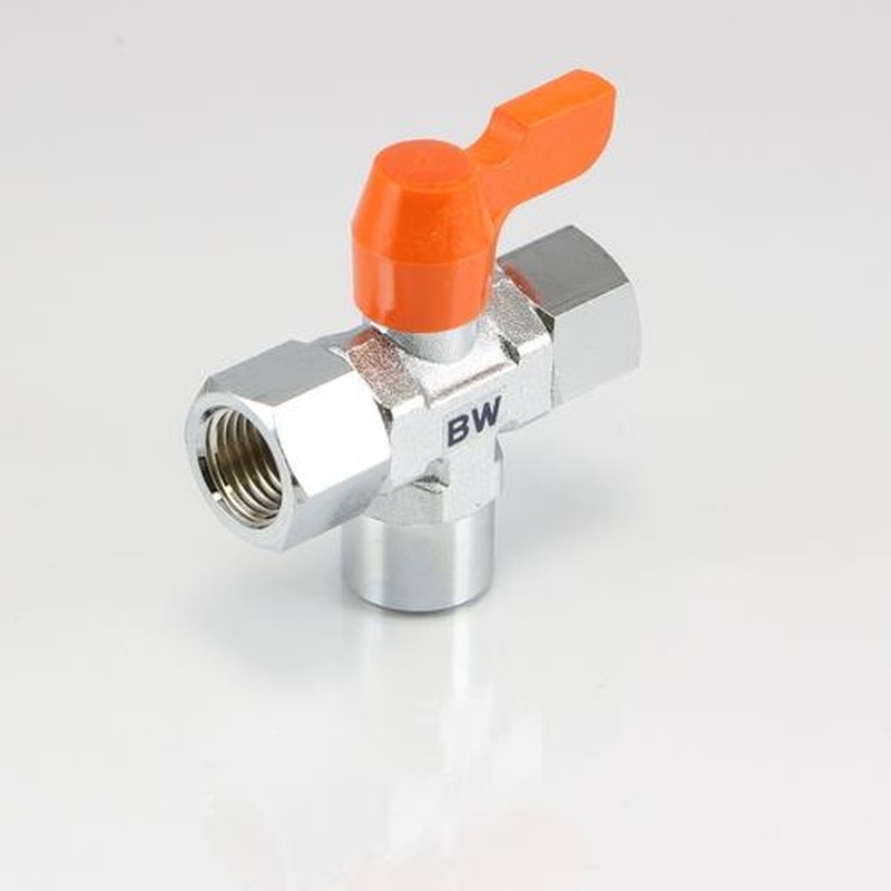 エスコ EA425BW-1 Rc1/8”ミニボールバルブ(3方) 1個(ご注文単位1個)【直送品】