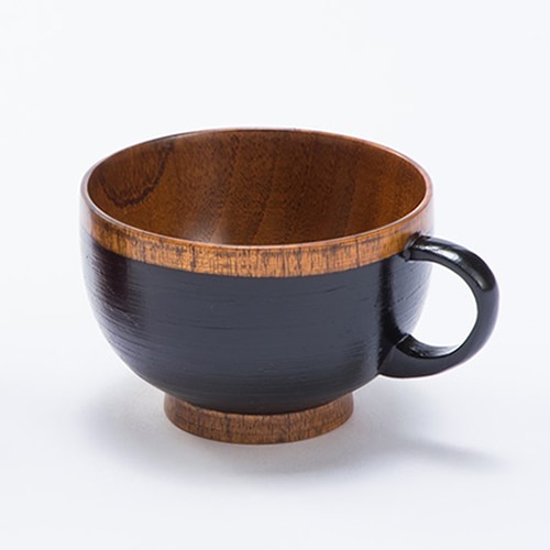 山下工芸 木製スープカップ 糸締 黒 41023930 1個（ご注文単位1個）【直送品】