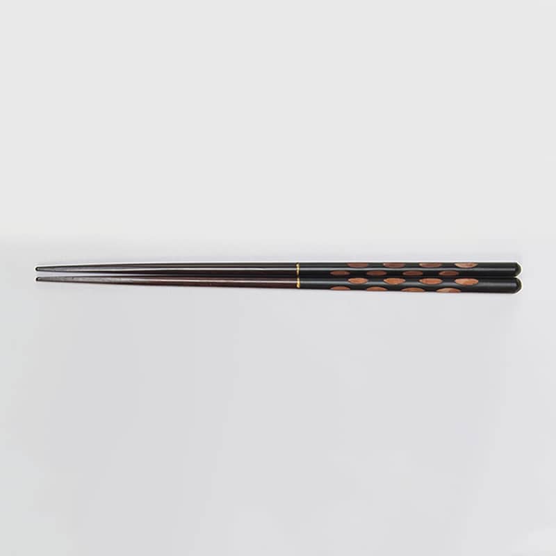 山下工芸 木製水玉箸 黒 27028400 1組（ご注文単位1組）【直送品】