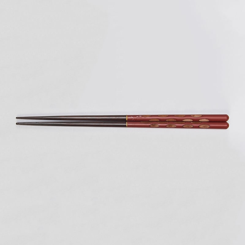 山下工芸 木製水玉箸 赤 27028410 1組（ご注文単位1組）【直送品】