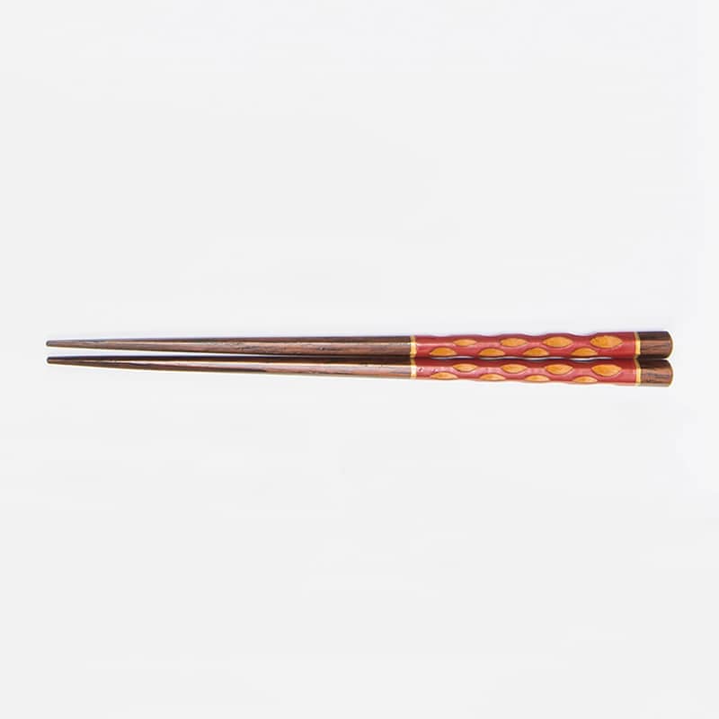 山下工芸 木製亀甲箸 金ライン 赤 27028570 1組（ご注文単位1組）【直送品】