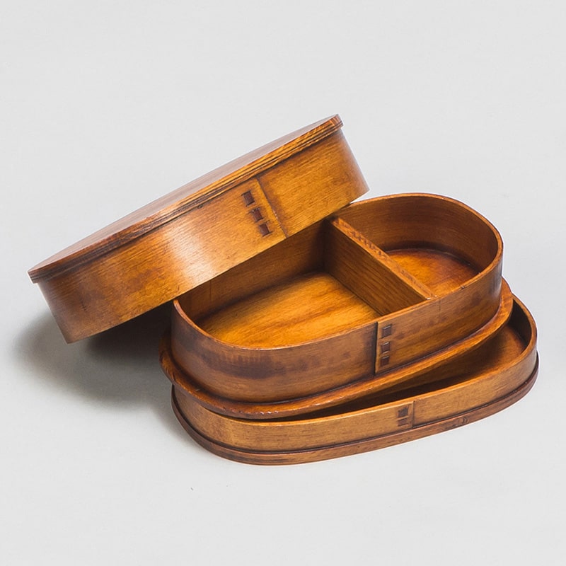 山下工芸 小判入子二段弁当箱 目摺 32288000 1個（ご注文単位1個）【直送品】