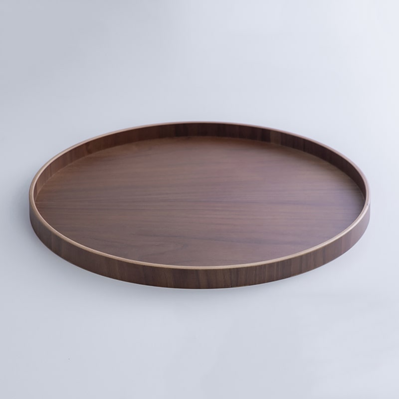 山下工芸 丸盆 ウォールナット L 23762000 1枚（ご注文単位1枚）【直送品】