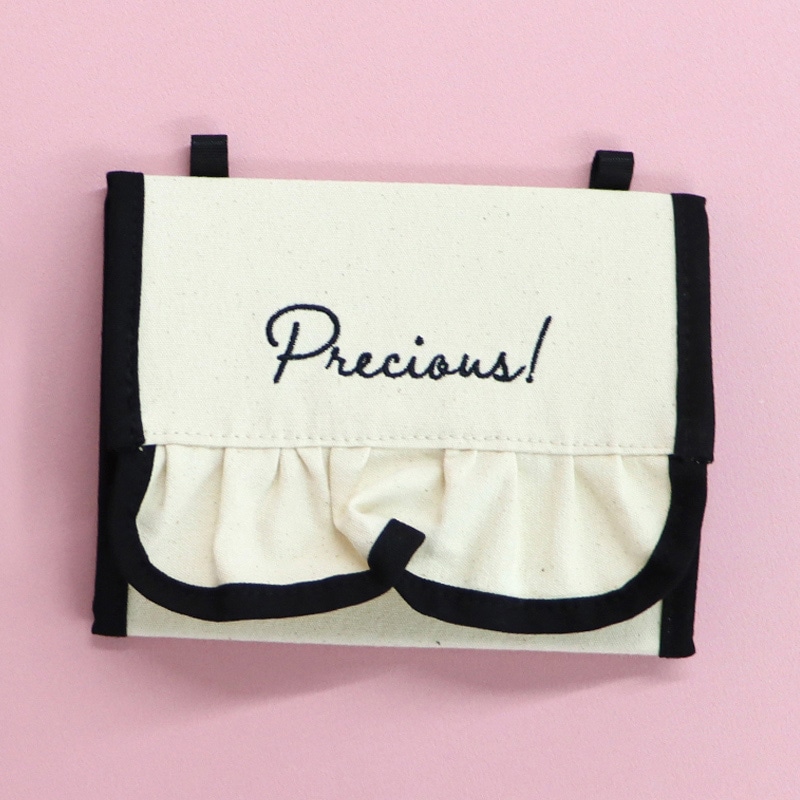 ハピラ ウィズフェイブ カフェケース 推し活ポーチ 帆布 フリル付き  WFV02WH ホワイト 1個（ご注文単位5個）【直送品】