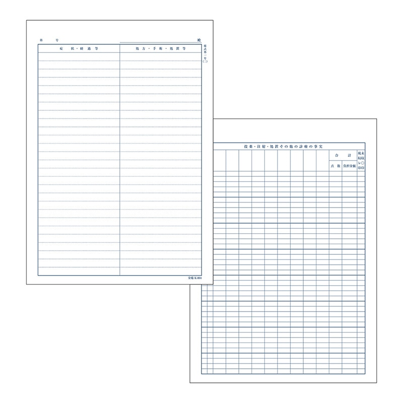 金鵄製作所 カルテ3号用紙 国保 会計付 K-004 41011-402 1箱（ご注文単位1箱）【直送品】