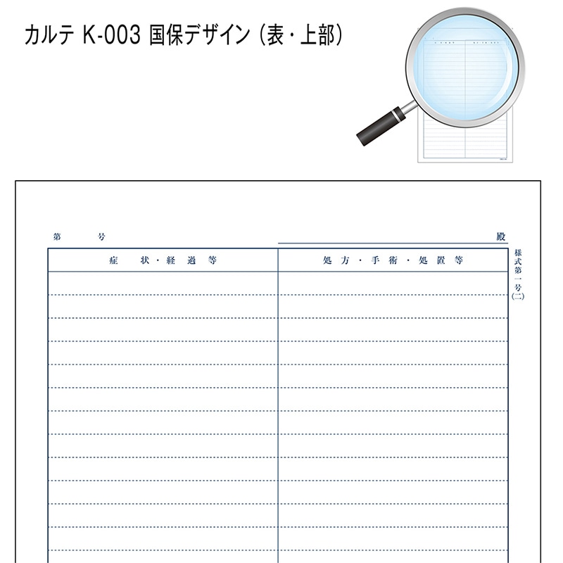 金鵄製作所 カルテ2号用紙 国保 会計なし K-003 41021-302 1箱(ご注文単位1箱)【直送品】