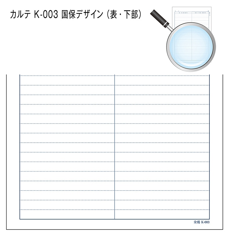 金鵄製作所 カルテ2号用紙 国保 会計なし K-003 41021-302 1箱(ご注文単位1箱)【直送品】