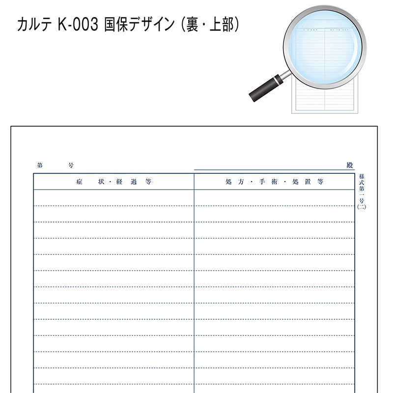 金鵄製作所 カルテ2号用紙 国保 会計なし K-003 41021-302 1箱(ご注文単位1箱)【直送品】