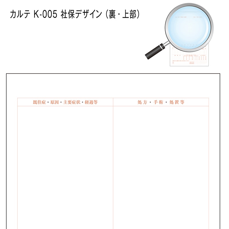 金鵄製作所 カルテ1号用紙 診療録 社保 K-005 41022-501 1箱(ご注文単位1箱)【直送品】