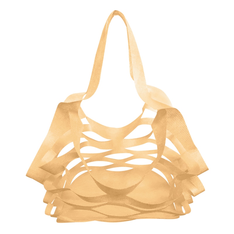 エスパック エコバッグ アミタイ M KPS-M-2 キャメル 200枚/袋（ご注文単位10袋）【直送品】