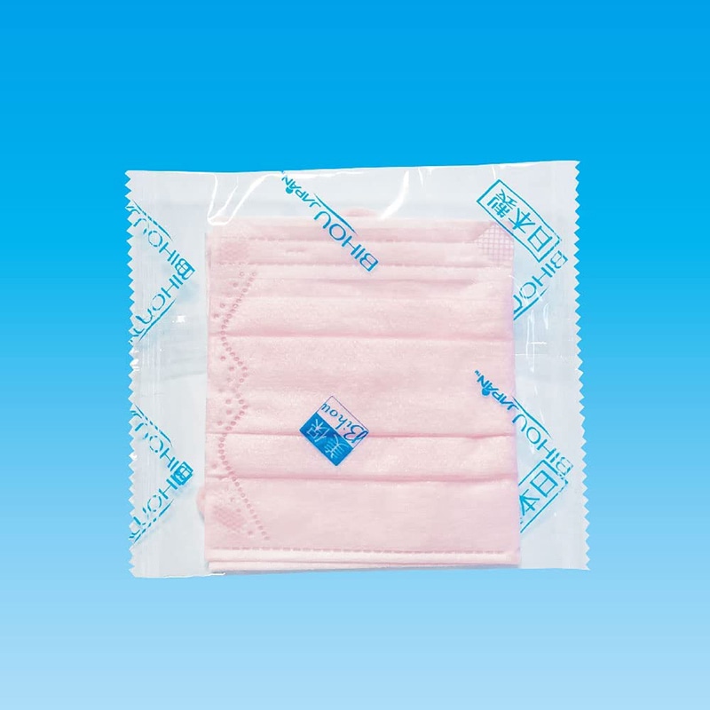 エスパック 簡単マナーマスク つまんでUPダウン 小さめサイズ ピンク 個包装 100枚入/箱(ご注文単位12箱)【直送品】