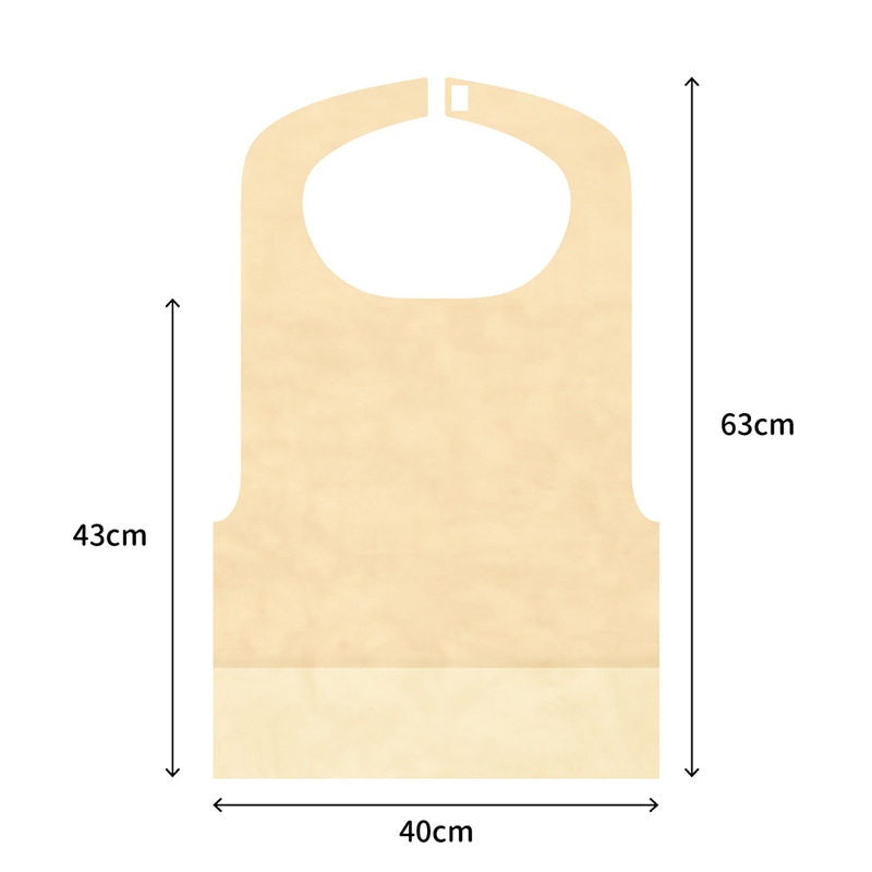 エスパック 不織布エプロン ポケットタイプ オレンジ 1パック（ご注文単位6袋)【直送品】