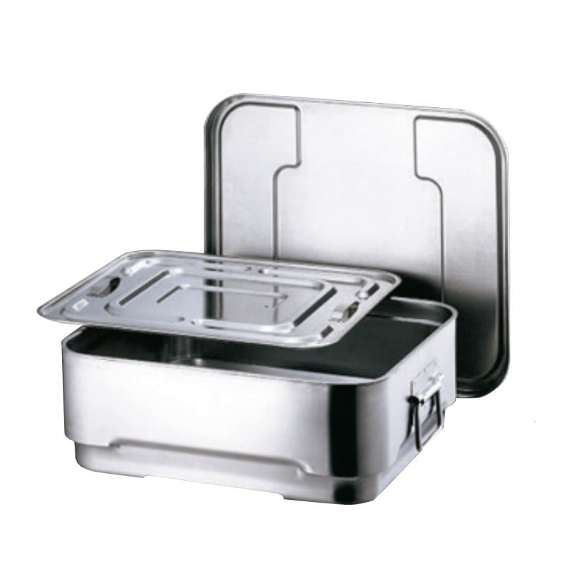 スギコ産業 18-8 角型二重食缶 内蓋付 8L SA0501-DHS-3508 1個（ご注文単位1個）【直送品】