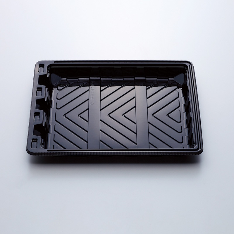 北原産業 惣菜容器　クリーンバット50　本体 黒 25枚/袋（ご注文単位10袋）【直送品】