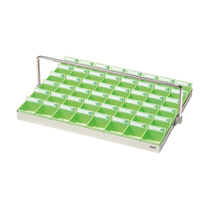 投薬トレー 48人用 ハンガー付 ST-48GH ステン/グリーン 1個(ご注文単位1個)【直送品】