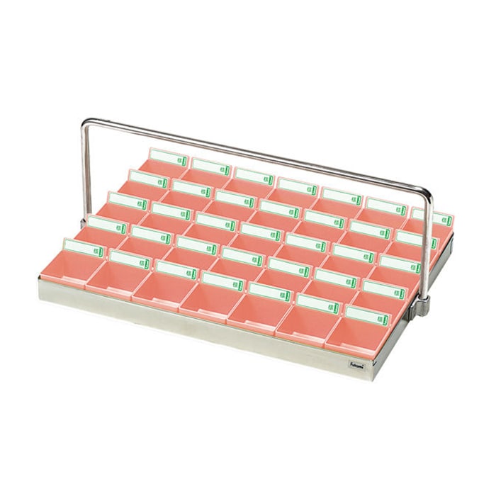 投薬トレー 35人用 ハンガー付 ST-35PH ステン/ピンク 1個(ご注文単位1個)【直送品】