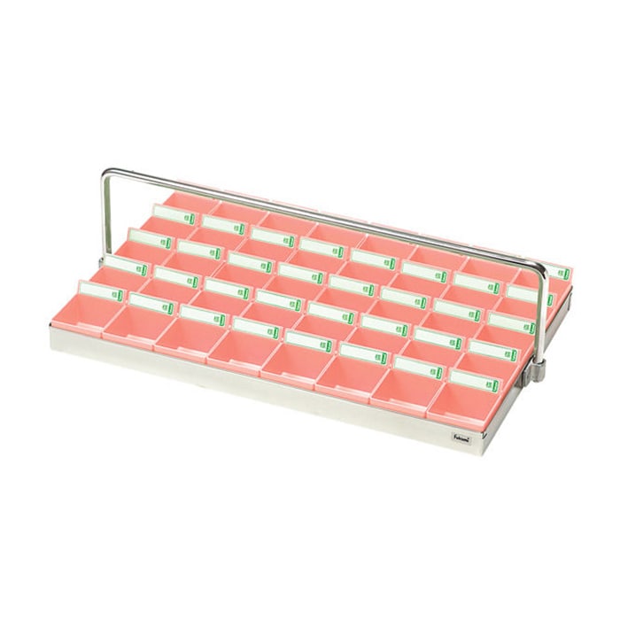 投薬トレー 40人用 ハンガー付 ST-40PH ステン/ピンク 1個(ご注文単位1個)【直送品】