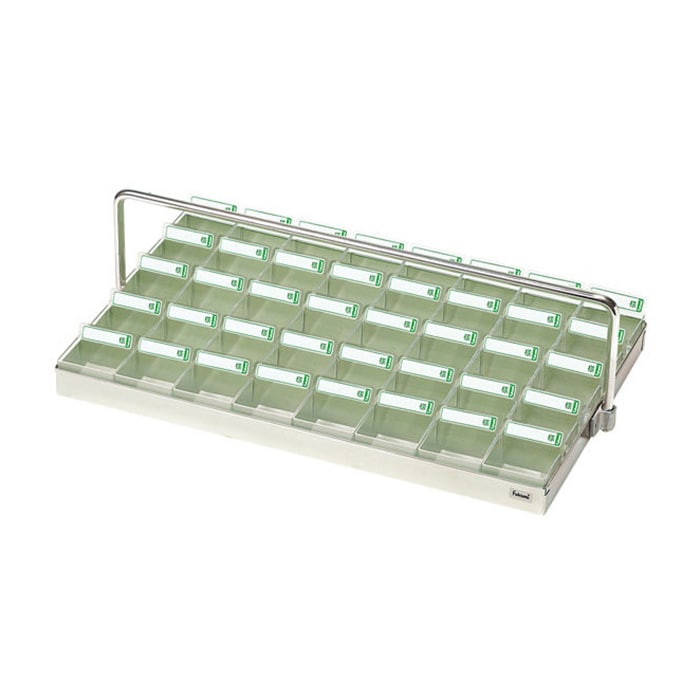 投薬トレー 40人用 ハンガー付 ST-40CH ステン/クリア 1個(ご注文単位1個)【直送品】