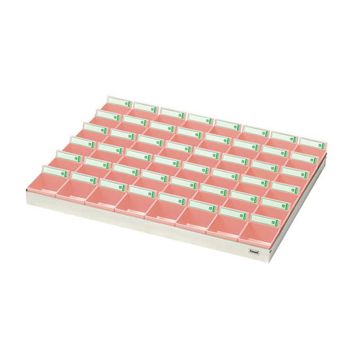 投薬トレー 48人用 ST-48P ステン/ピンク 1個(ご注文単位1個)【直送品】