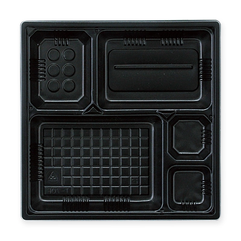 アヅミ産業 弁当容器 本体 T-70-F 黒 50個/袋(ご注文単位16袋)【直送品】