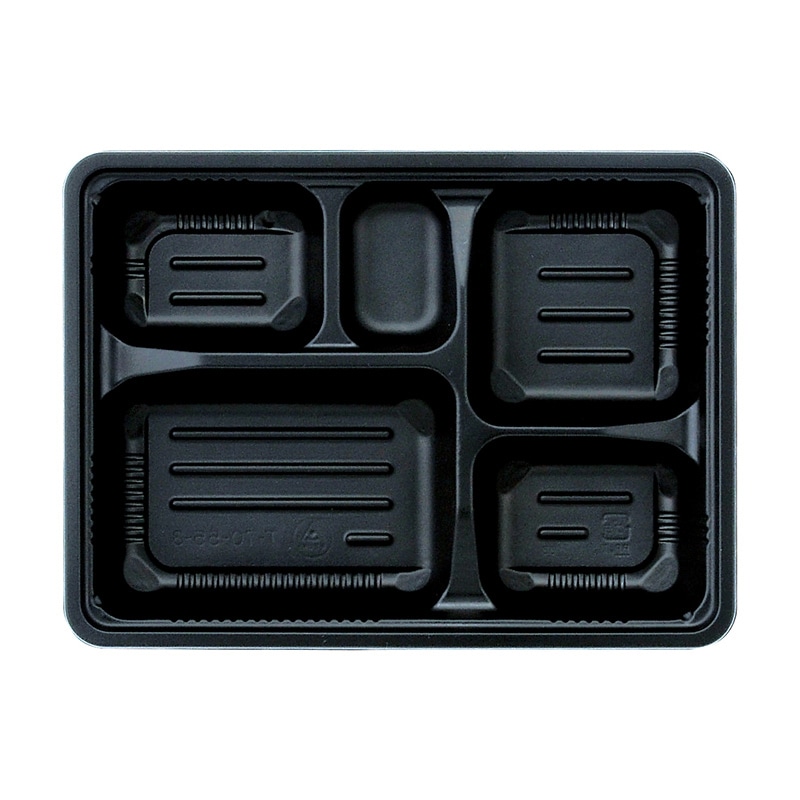 アヅミ産業弁当容器 本体 T-70-55-3 黒 50枚/1袋(ご注文単位18袋)【直送品】